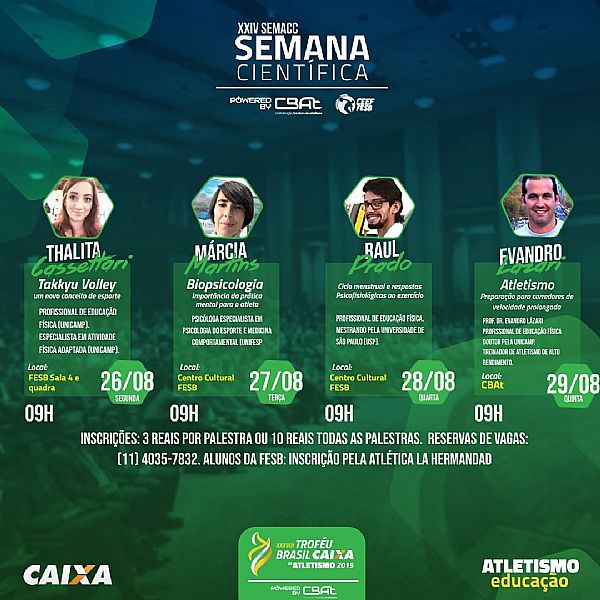 Aberta a Semana Científica da CBAt para o Troféu Brasil Caixa de Atletismo