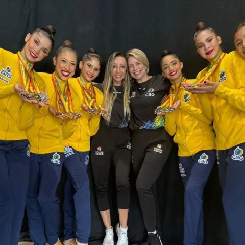 Imagem do post Ginástica Rítmica fatura 1º ouro de 2024 em etapa da Copa do Mundo