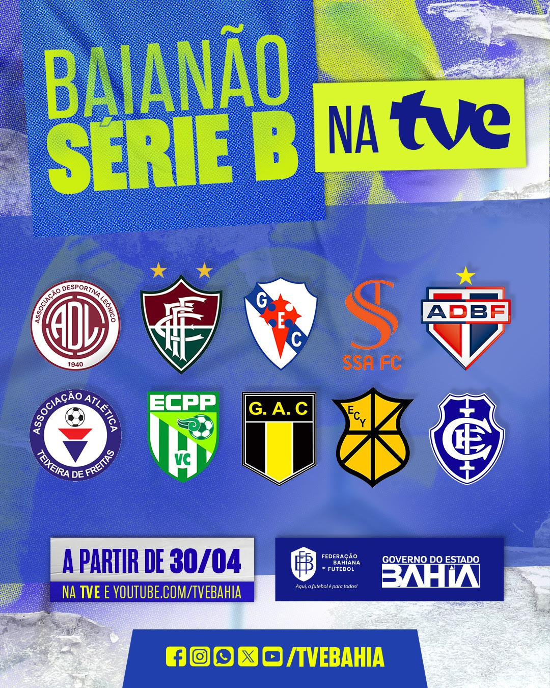 Série B do Baianão começa nesta quarta-feira com transmissão exclusiva da TVE