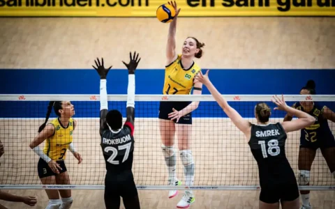 Imagem do post Seleção feminina de vôlei sofre, mas bate Canadá na Liga das Nações