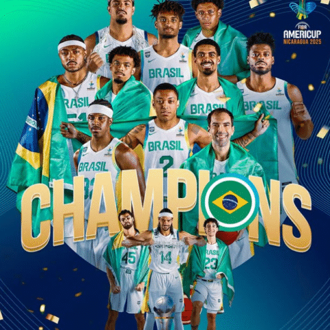 Imagem do artigo Penta! Brasil domina a final e levanta a taça da Copa América de Basquete