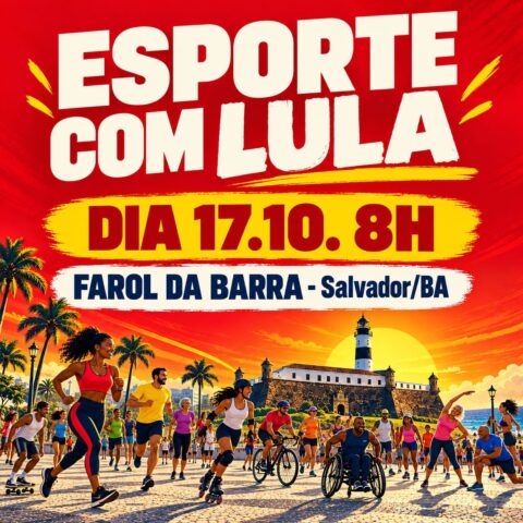 Imagem do artigo Esporte com Lula reúne apoiadores no Farol da Barra neste sábado (17)